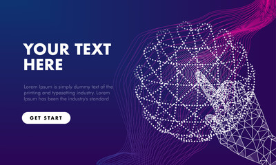 Fototapete - Abstract future realistics shape objects. Innovations blend systems and technologies in big data. development  technology automatically process. black and full color future style.