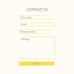 Leinwandbilder - Simple contact us form.vector illustration