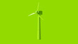 Lime Green Wind Turbine 3d illustration 