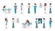 © inspiring.team - Set of doctor and nurse characters with various poses