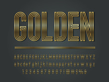 Vector Of Modern 3D Bold Gold Alphabet Design