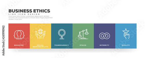 Cuadros en Lienzo Business Ethics Line Icon Design