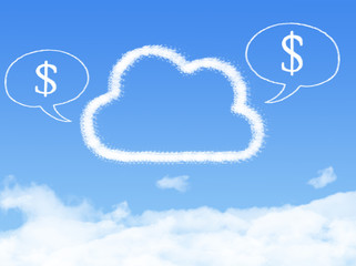 Wall Mural - Cloud Computing Concept.Make money cloud shape