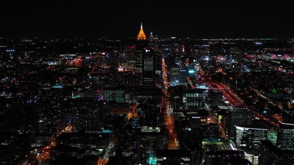 Wall Mural - Aerial night video Atlanta GA