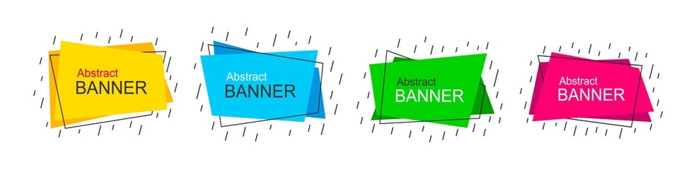 Poster - Vector abstract banners. Flat style geometric shapes. Template ready for use in web or print design.