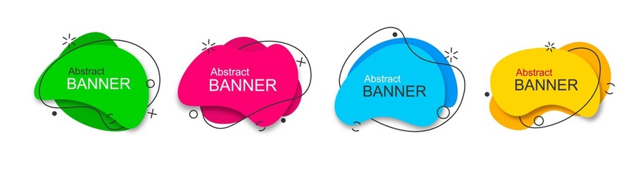 Poster - Set of vector abstract banners. Ready for use in web or print design