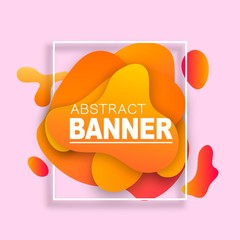 Poster - Set of liquid gradient color abstract geometric shapes. Modern banner with fluid design. Template ready for use in web or print design.