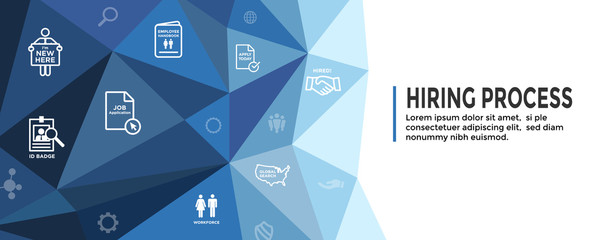 Wall Mural - New Employee Hiring Process icon set - Web Header Banner