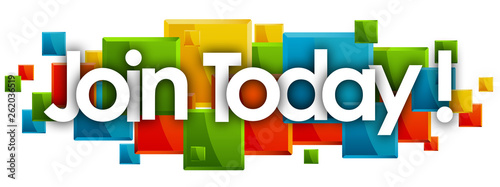 Cuadros en Lienzo join today word in rectangles background