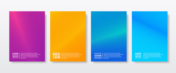 Poster - Simple Modern Covers Template Design. Set of Minimal Geometric Halftone Gradients for Presentation, Magazines, Flyers, Annual Reports, Posters and Business Cards