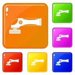 Poster - Grinder machine icons set collection vector 6 color isolated on white background