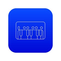 Poster - Synthesizer piano icon blue vector isolated on white background