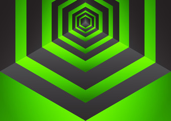 Poster - abstract background isometric shape of hexagons and cubes.