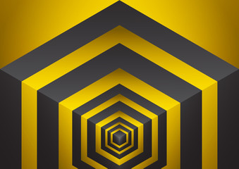 Poster - abstract background isometric shape of hexagons and cubes.