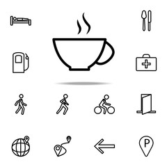 Poster - a cup of coffee icon. Navigation icons universal set for web and mobile