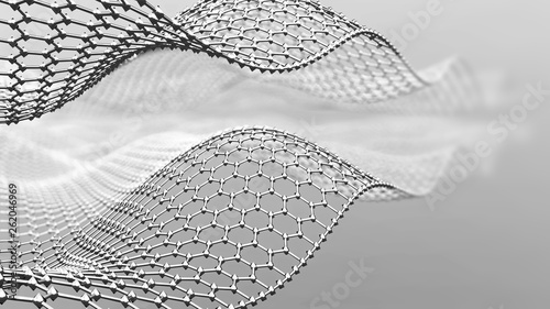 Fotomural Abstract metal mesh in shape of wave