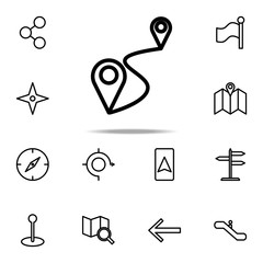 Aufkleber - connection of two pins icon. Navigation icons universal set for web and mobile