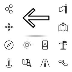 Aufkleber - arrow to left icon. Navigation icons universal set for web and mobile