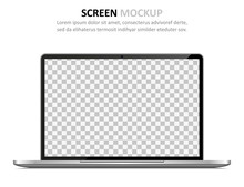 Screen Mockup. Laptop With Blank Screen For Design