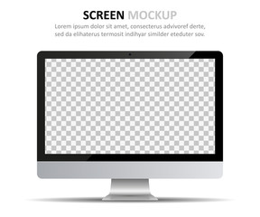 Poster - Screen mockup. Computer monitor with blank screen for design