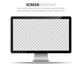 Wall Mural - Screen mockup. Computer monitor with blank screen for design