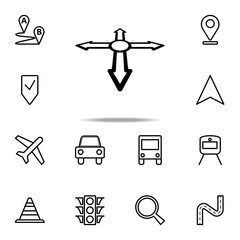 Aufkleber - directions in the navigator icon. Navigation icons universal set for web and mobile