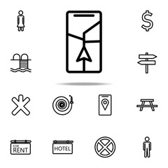 Aufkleber - pointer to navigator screen icon. Navigation icons universal set for web and mobile