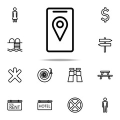 Aufkleber - pin on the smart phone screen icon. Navigation icons universal set for web and mobile