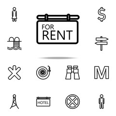Aufkleber - the sign is rented out icon. Navigation icons universal set for web and mobile