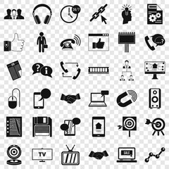 Poster - Exchange information icons set. Simple style of 36 exchange information vector icons for web for any design