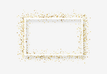 Wall Mural - decorative frame with glitter tinsel of confetti. glow border of gold stars and dots points