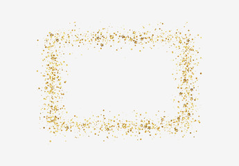 Wall Mural - decorative frame with glitter tinsel of confetti. glow border of gold stars and dots points
