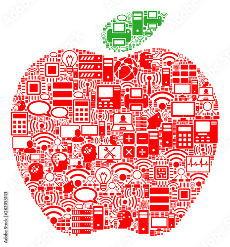 Apple Composition Icon Organized For Bigdata And Computing