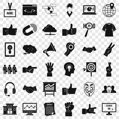 Poster - Person gesture icons set. Simple style of 36 person gesture vector icons for web for any design
