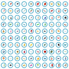 Poster - 100 touring icons set in isometric 3d style for any design vector illustration