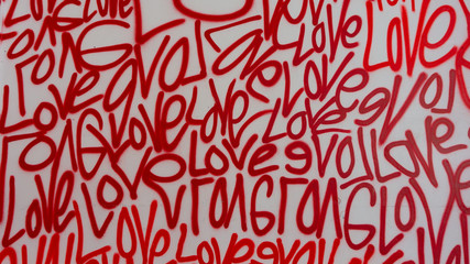 Love street art graffiti spray paint  