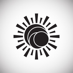 Poster - Sun icon on background for graphic and web design. Simple vector sign. Internet concept symbol for website button or mobile app.