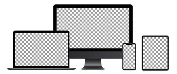 Poster - Set of computer, laptop in a flat vector style