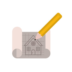 Sticker - construction plan isolated icon