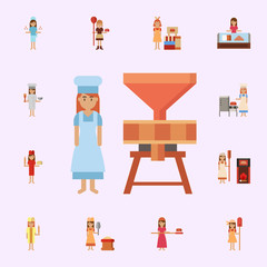 Poster - flour mill, bakery color icon. bakery icons universal set for web and mobile