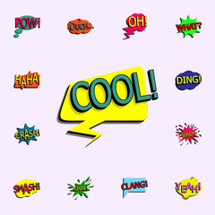 Poster - Comic speech bubble with expression text cool icon. comic icons universal set for web and mobile