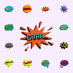 Poster - Comic speech bubble with expression text grrr ... icon. comic icons universal set for web and mobile