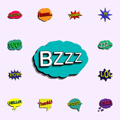 Poster - Comic speech bubble with expression text bzzz icon. comic icons universal set for web and mobile