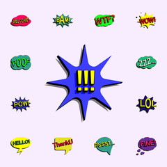 Poster - Comic speech bubble with expression text  icon. comic icons universal set for web and mobile
