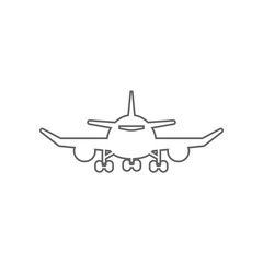 Poster - Plane Front View icon. Element of Airport for mobile concept and web apps icon. Outline, thin line icon for website design and development, app development