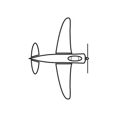 Poster - Vintage airplane icon. Element of Army plane for mobile concept and web apps icon. Outline, thin line icon for website design and development, app development