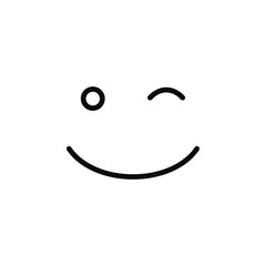 Poster - winking, face icon. Simple thin line, outline vector of Emotion icons for UI and UX, website or mobile application