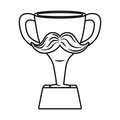 Canvas Print - trophy with moustache black and white