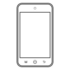 Fototapete - Smartphone outline, with details, buttons, vector. Smartphone outline icon.