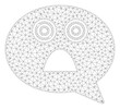 © Tensor Designs - Mesh afraid smiley message polygonal 2d illustration. Abstract mesh lines and dots form triangular afraid smiley message.